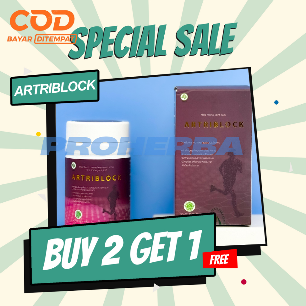 Artriblock Herbal Sendi Original 20 Kapsul (3 botol)