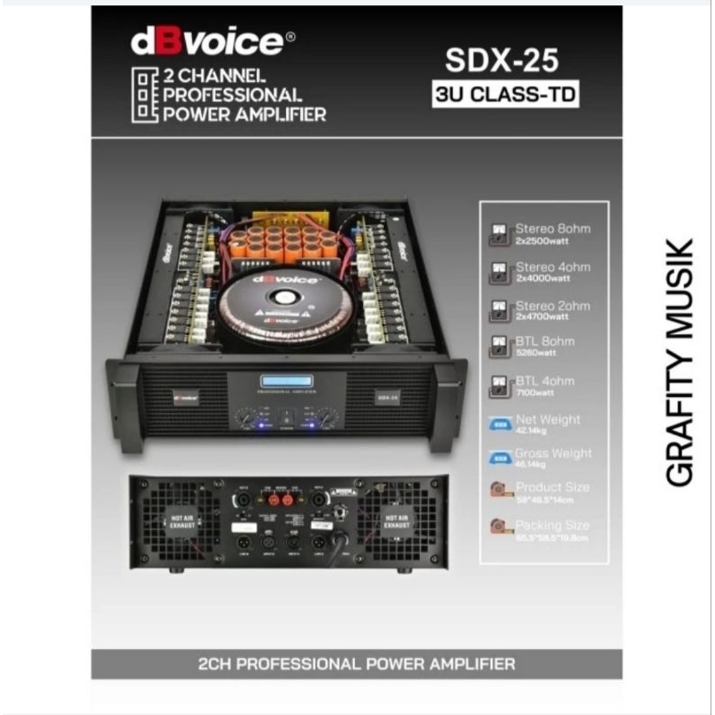 Power Amplifier dB Voice SDX25 / Power Amplifier dBVoice SDX 25 Class TD 2 x 2500W Original