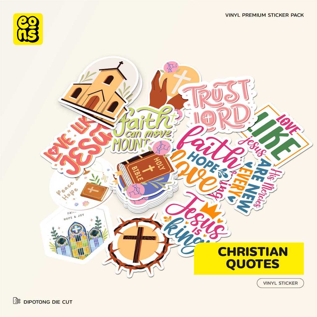 

Stiker Cristian Quotes Aesthetic Die Cut Vinyl Waterproof Doff – Sticker Pack Laptop Notebook Koper