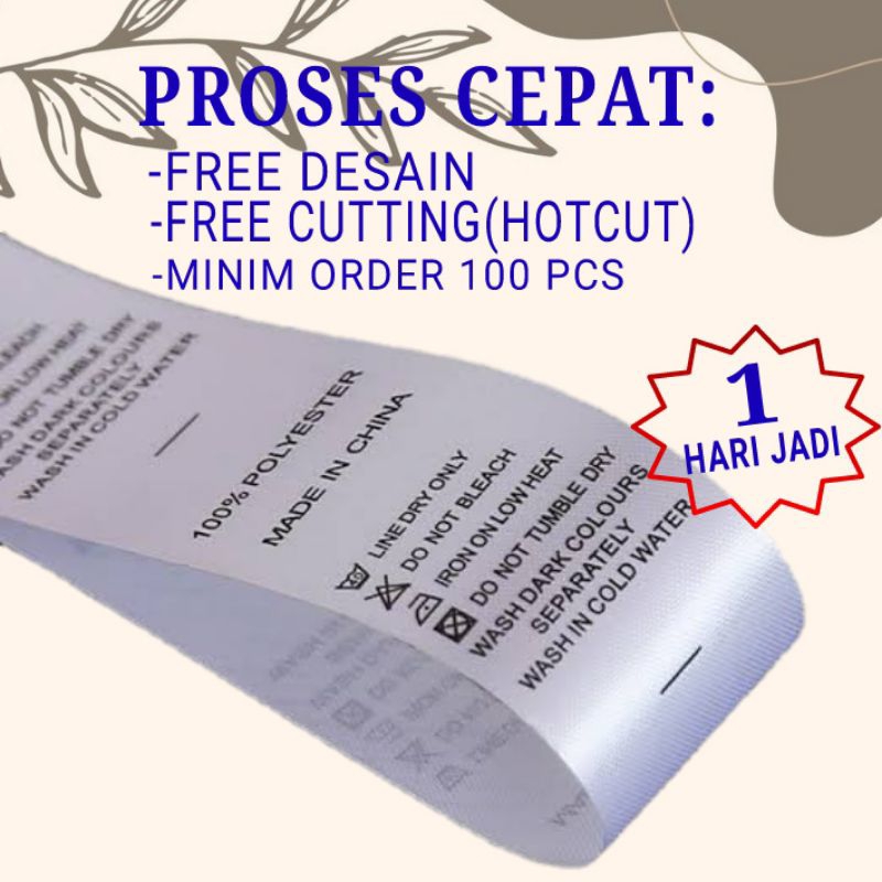 

Label baju,Label kaos,Label tas,Label hijab,Label pita