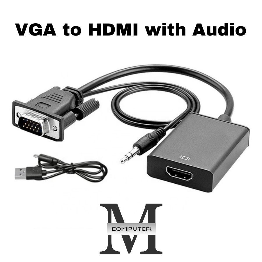 ( MComp ) Converter VGA To HDMI with Audio / Converter VGA to HDMI + Kabel / Kabel Converter VGA To 