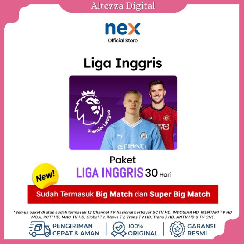 Tv Voucher Paket Liga Inggris Nex Parabola Bisa Semua Jenis Nex Parabola 1Bulan