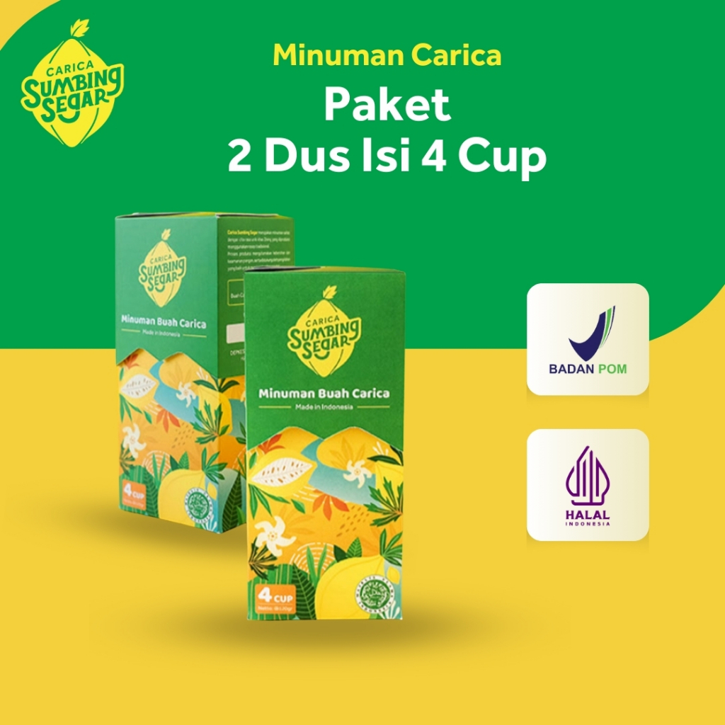 

Sumbing Segar Paket 2 Dus isi 4 Minuman Carica in Syrup Khas Wonosobo