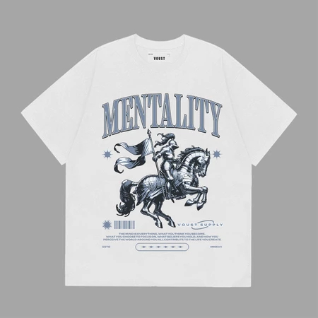 T-shirt White Tees Unisex Kaos Retro Ksatria dan Kuda Obral Lengan Pendek