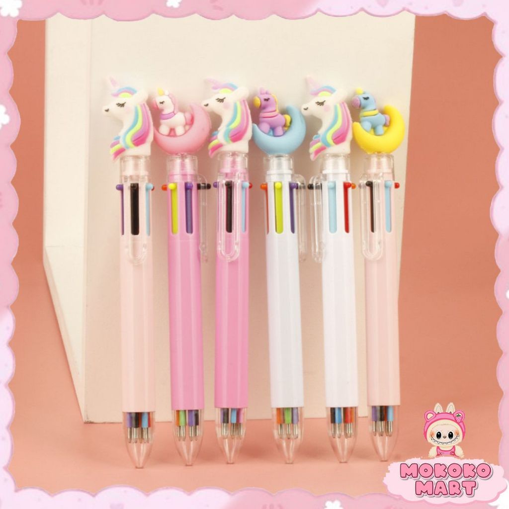 

MM Pena Karakter Mekanik 6 Warna Unicorn Full Pulpen Karakter Unicorn Warna Warni Pulpen Unicorn