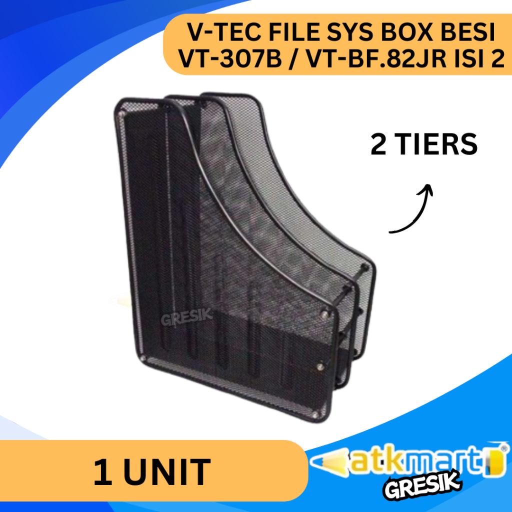 

V TEC FILE SYS BOX BESI VT-307B VT-BF.82JR ISI 2 / BOX PENYIMPANAN DOKUMEN HITAM ESTETIK ISI 2