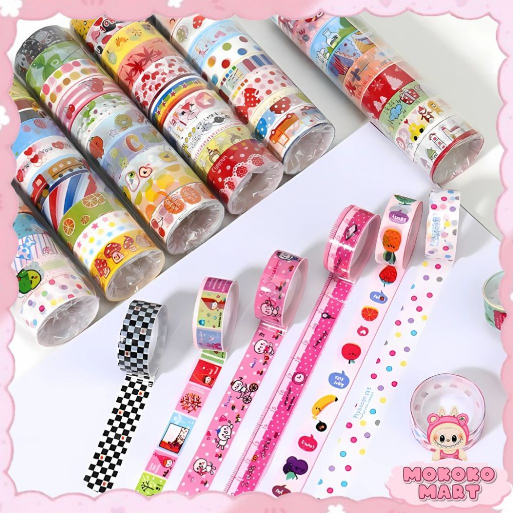 

MM Isolasi Fancy kado Per Pcs / Solasi Kado Gambar / Solatip Fancy Selotip Gliter Motif Warna-Warni