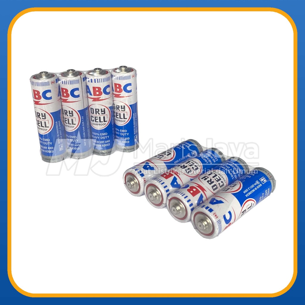 Batu Baterai ABC Dry Cell Ukuran Sedang (AA) R6S AA 1.5V