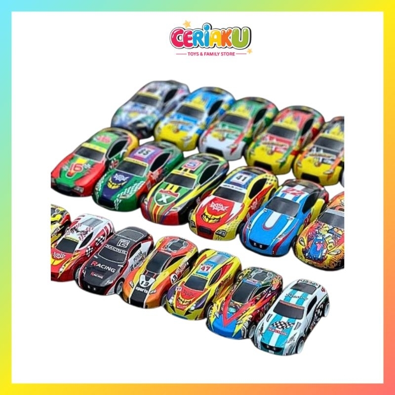 MAINAN MOBIL PULL BACK BESI MINI 12 PCS / Mainan anak mobil pullback tarik lepas / Mainan mobil mobi
