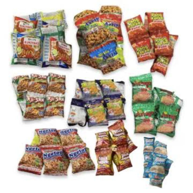 

ANEKA SNACK JADUL AJISUKA PILUS CIKUR ECER 500 ISI 20PCS
