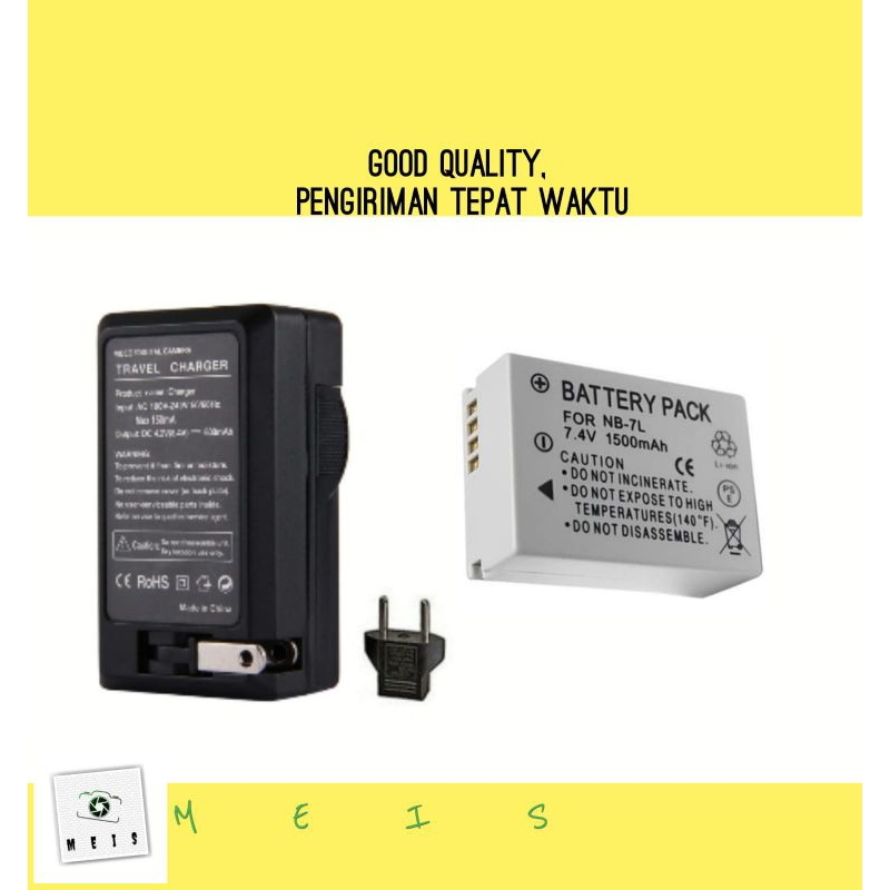 Charger & Baterai Canon NB-7L Powershot G10 G11 G12 SX30IS SX30 Casan Batre