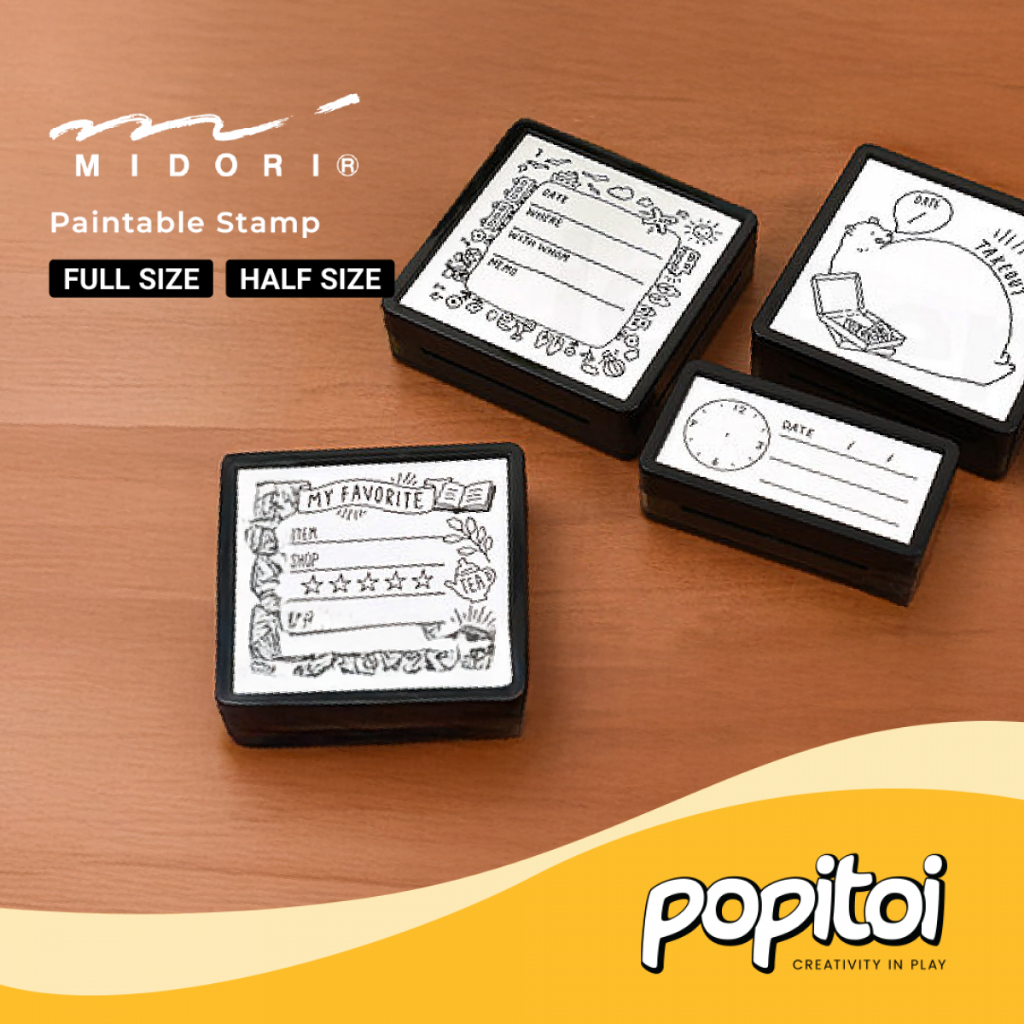 

Midori Paintable Stamp Full and Half Sized Stempel Karakter Jurnal Bujo Bullet Journal Journaling