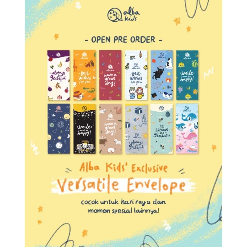 

Amplop Lebaran Albakids 1 pack 24pcs (2 lusin) Amplop Besar Uang Tidak Perlu Dilipat