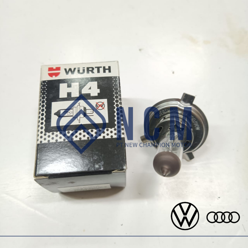 WURTH H4 LAMPU HALOGEN 12V - 100W VOLKSWAGEN AUDI HB - 004 ORIGINAL
