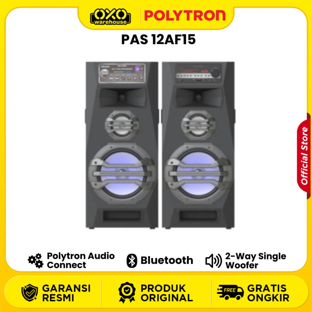 POLYTRON Speaker Aktif Bluetooth PAS-12AF15 Karaoke 3 Way Speaker System Garansi Resmi