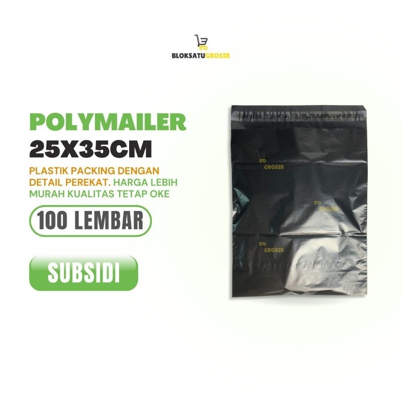 

Plastik Packing Polymailer Hitam Import 25x35 cm Isi 100 Lembar Doff Subsidi Packing Online Shop Masker Plastik Lem