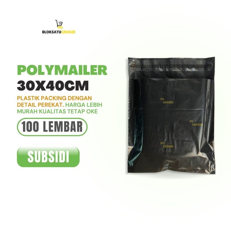 

Plastik Packing Polymailer Hitam Import 30x40 cm isi 100 lembar Subsidi Ekonomis Doff Packing Online Shop Masker Plastik Lem