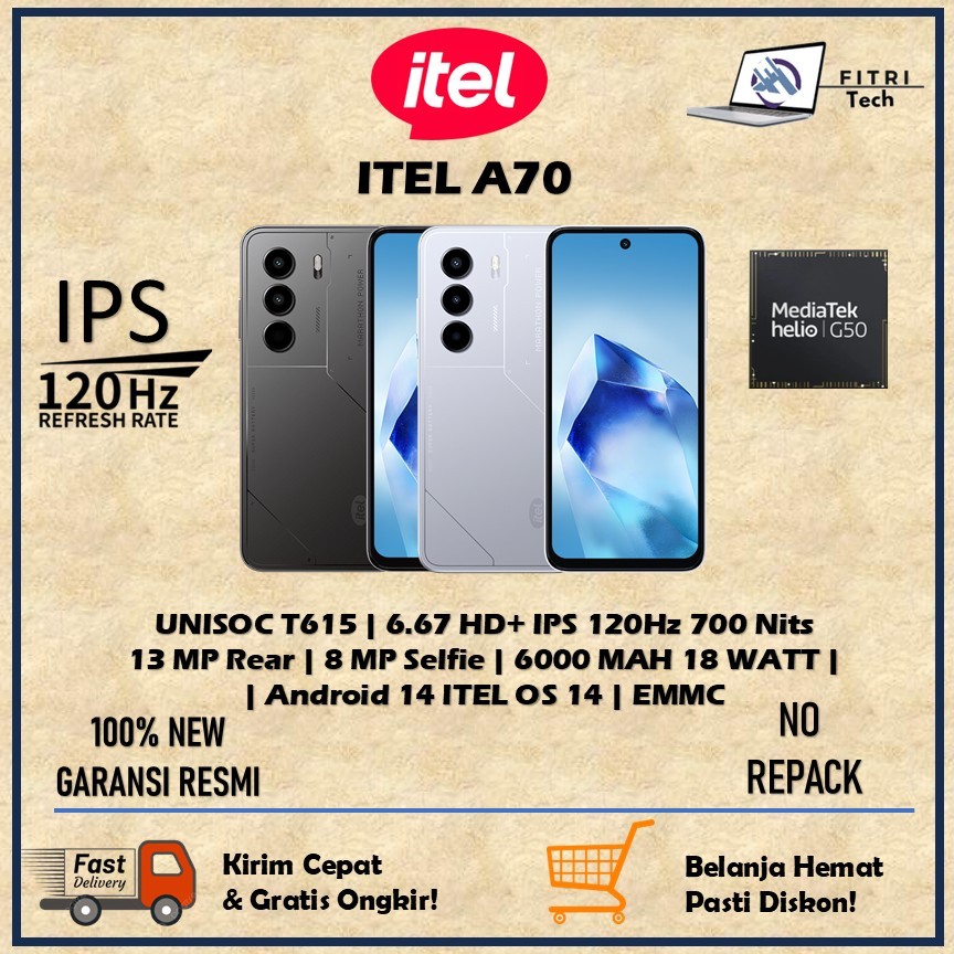 ITEL P70 | MEDIATEK HELIO G50 | RAM 8 GB | ROM 128 GB | 6.67 INC IPS 120 Hz | 13 MP | 6000 mAh 18 WA