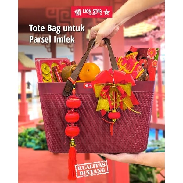 Keranjang Belanja Pasar Sayur Plastik Lion Star Jinjing ToteBag B-21 Laguna Tote Bag Large Motif Any