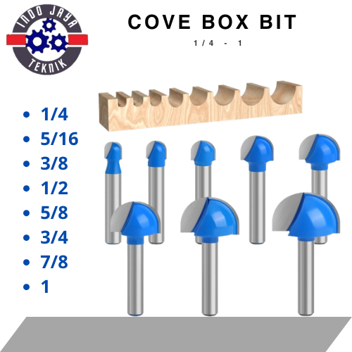 Mata router kayu cove box bit mata profil setengah lingkaran gagang 6,35mm Mata Profil Router Round 