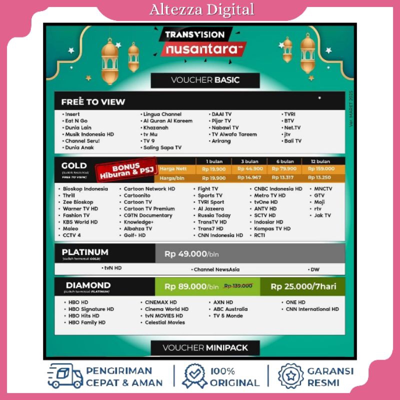 Tv Voucher Paket TV Nusantara HD 1 Tahun 360 Hr