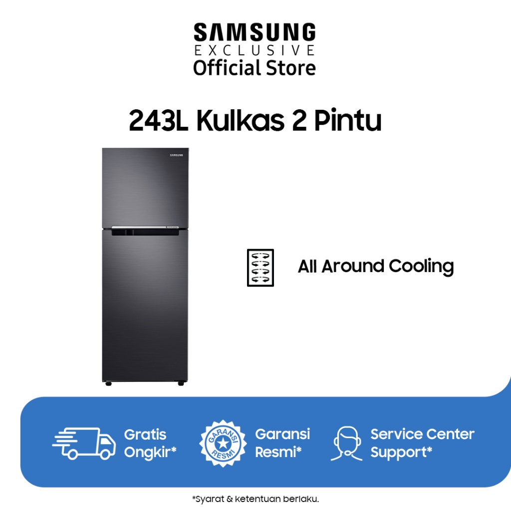 Samsung Kulkas 2 Pintu 234L | Hemat Energi | Filter Penghilang Bau | RT22FARBDB1/SE