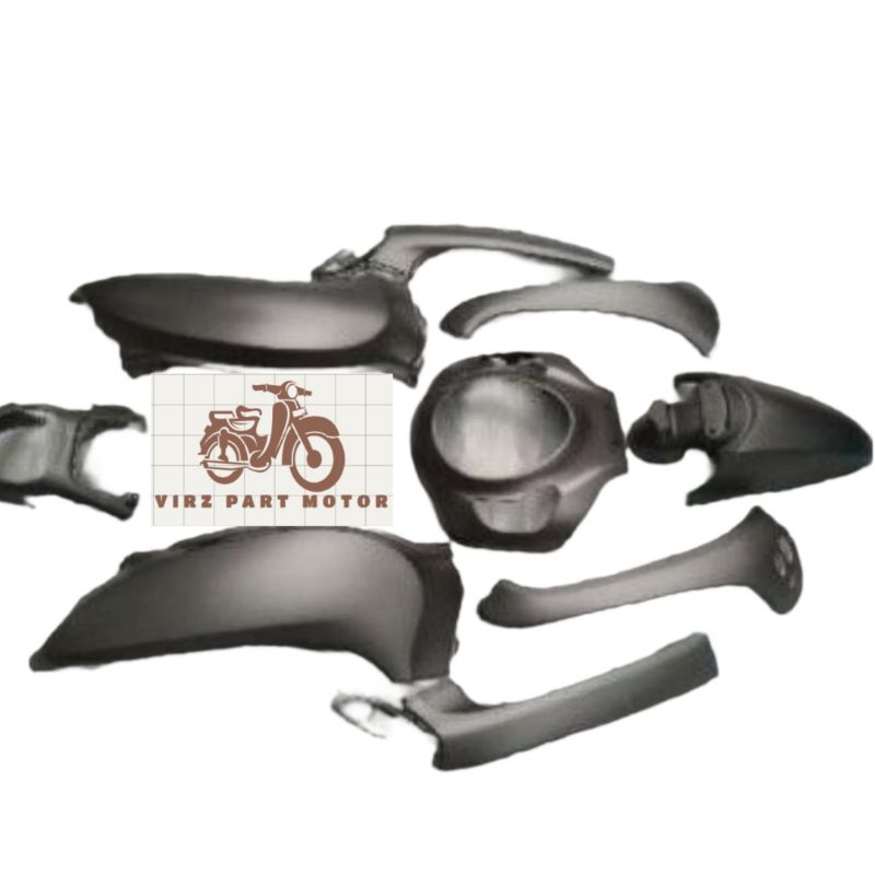 Full Sett Halus Scoopy Fi New Sett Striping Abu Doff/Brown Matee Bahan Asli Cat repaint Honda Scoopy