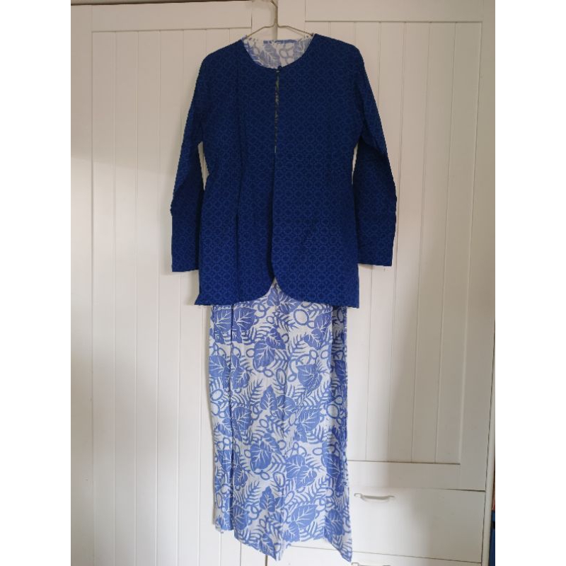 setelan blazer gamis dress batik one set preloved pl