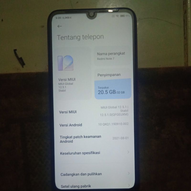 Redmi note 7 3/32 minus second