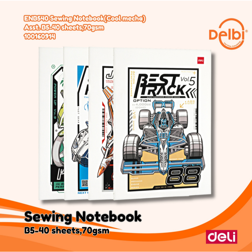 

1PCS DELI ENB540 Sewing Notebook(Cool mecha) Asst. B5-40 sheets,70gsm BUKU