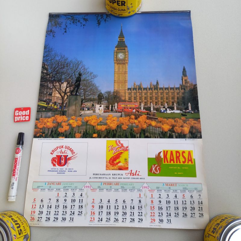 

Kalender 1992 gambar pemandangan kota LN