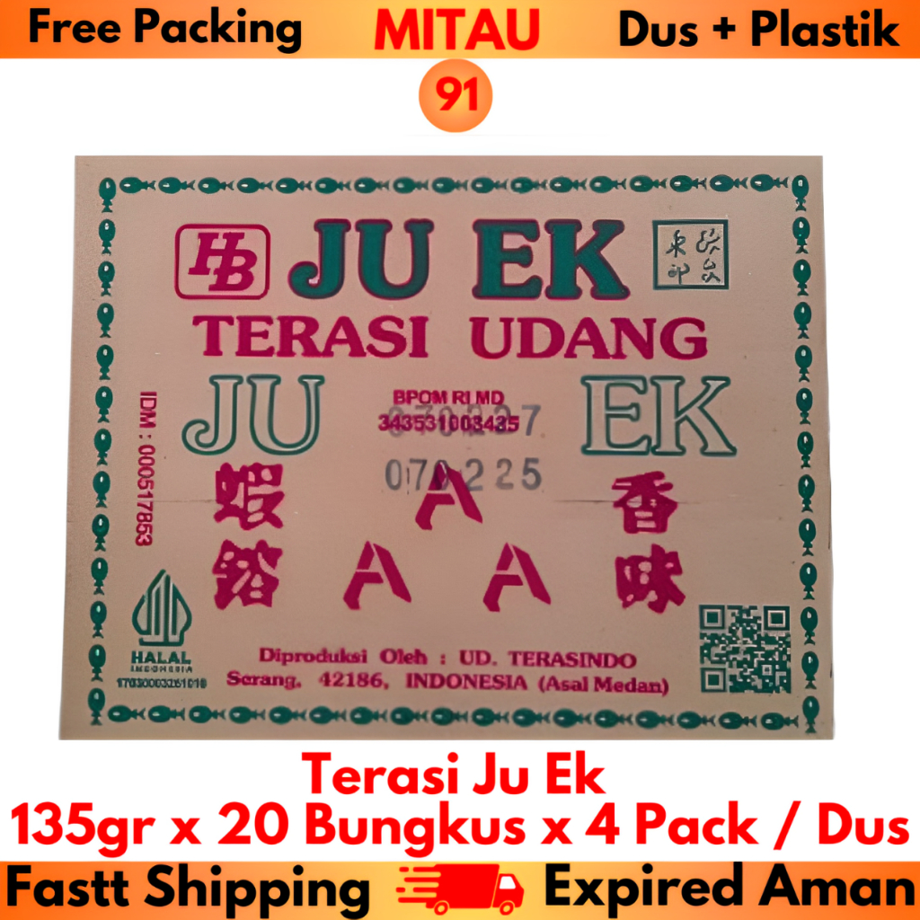 

Terasi Ju Ek 135gr x 20 Bungkus x 4 Pack / Dus
