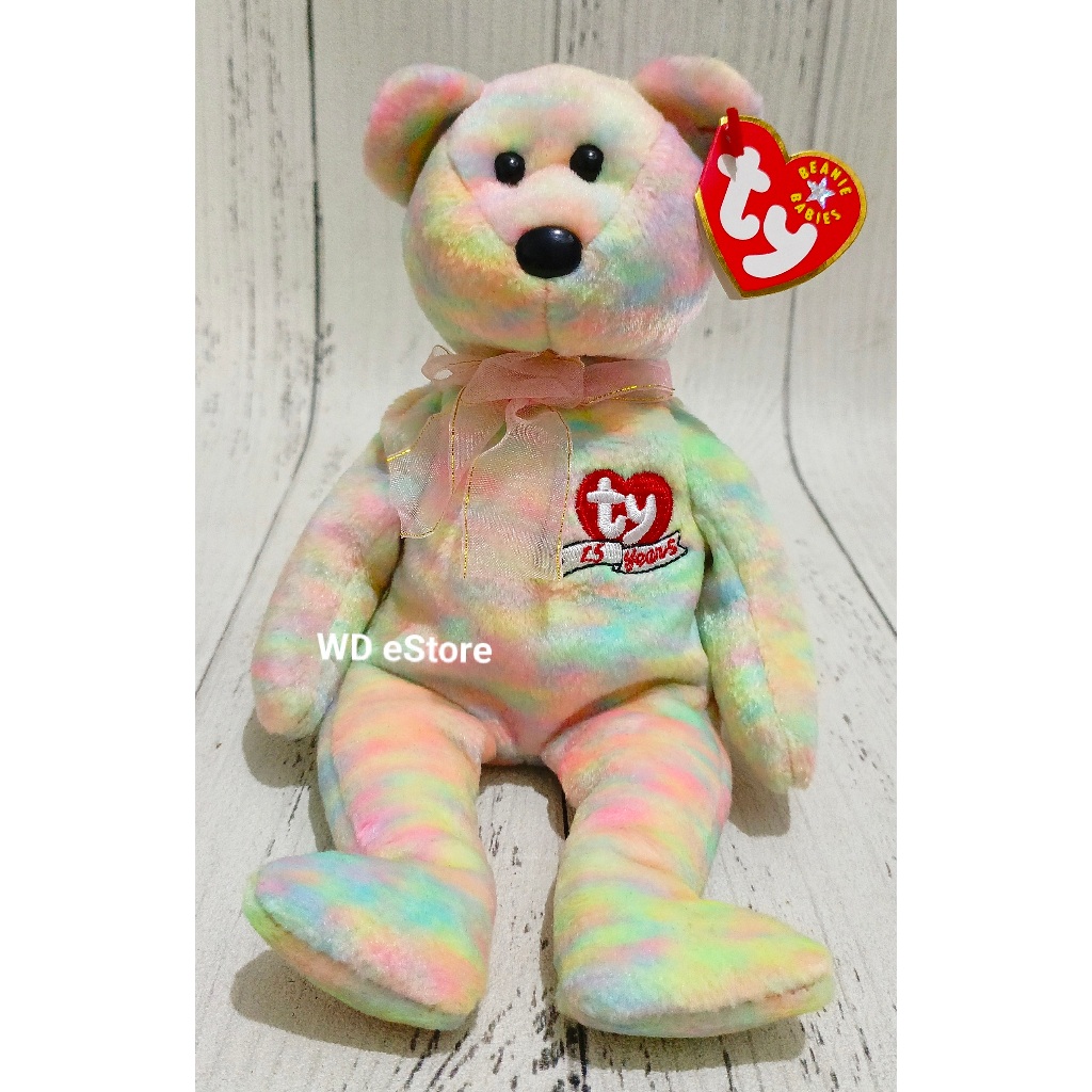 Boneka Teddy Bear 15th TY Beanie Baby Anniversary, Celebrate