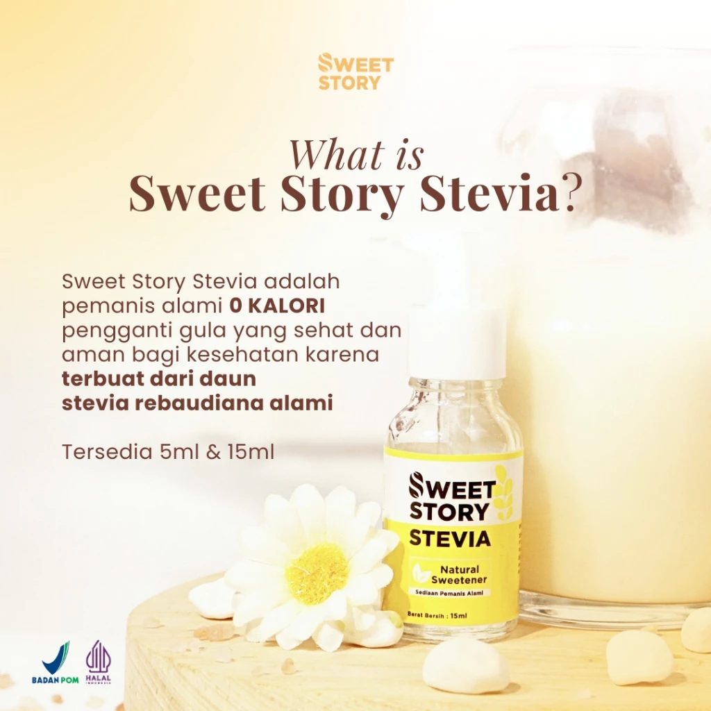 

[BUNDLING 3 PCS] Sweet Story Stevia Cair Pemanis Alami Pengganti Gula 0 KALORI