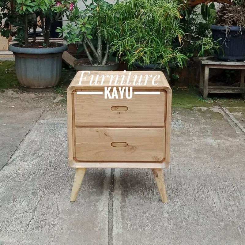 Nakas retro minimalis kayu jati, Nakas kayu jati, Nakas