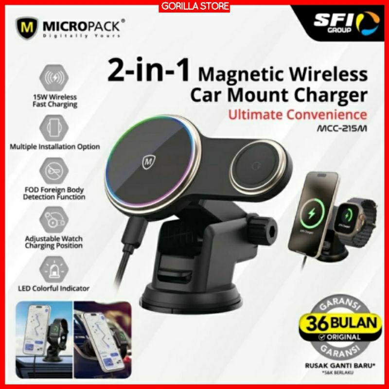 Micropack Magnetic Wireless Car Charger MCC-15WM