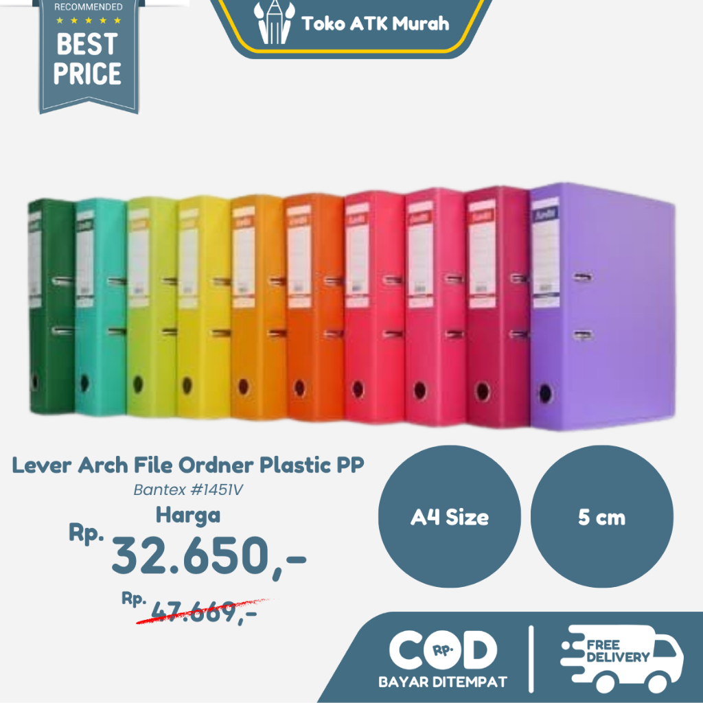 

Bantex Lever Arch File Ordner PVC A4 5cm #1451V