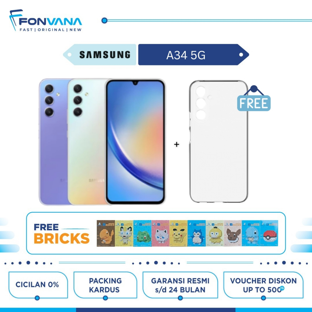Samsung Galaxy A34 5G 8/256GB | 8/128GB Android 13 | Garansi Resmi SEIN 1 Tahun