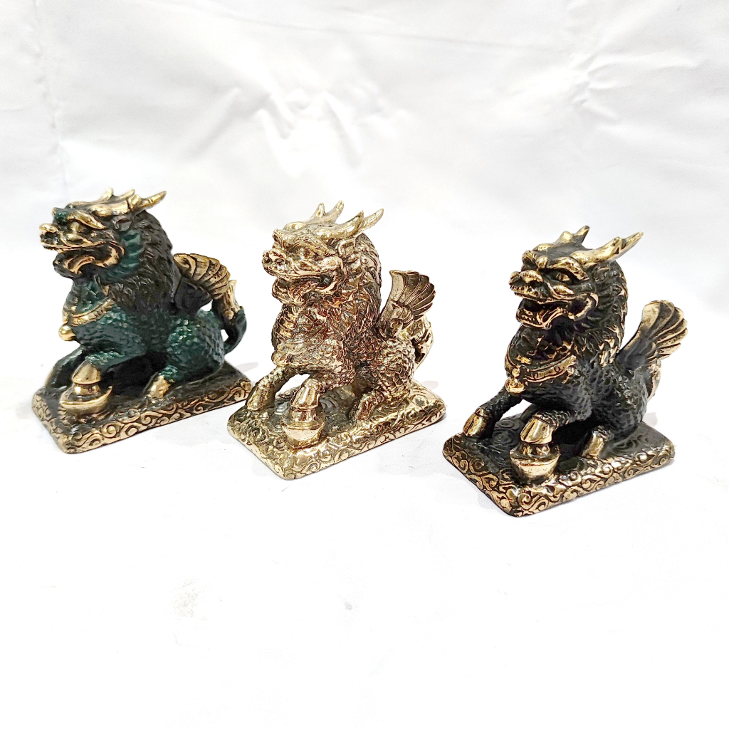 patung chinese kilin killin kinlin brass kuningan 11cm