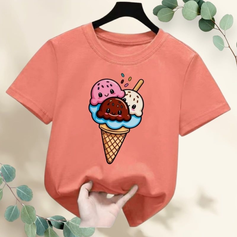 baju anak laki laki dan prempuan motif ES KRIM MONAS untuk anak usia 1 -12 tahun