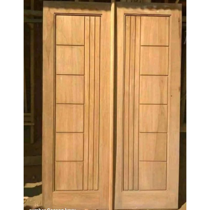 pintu jati kupu tarung ukuran 120x200