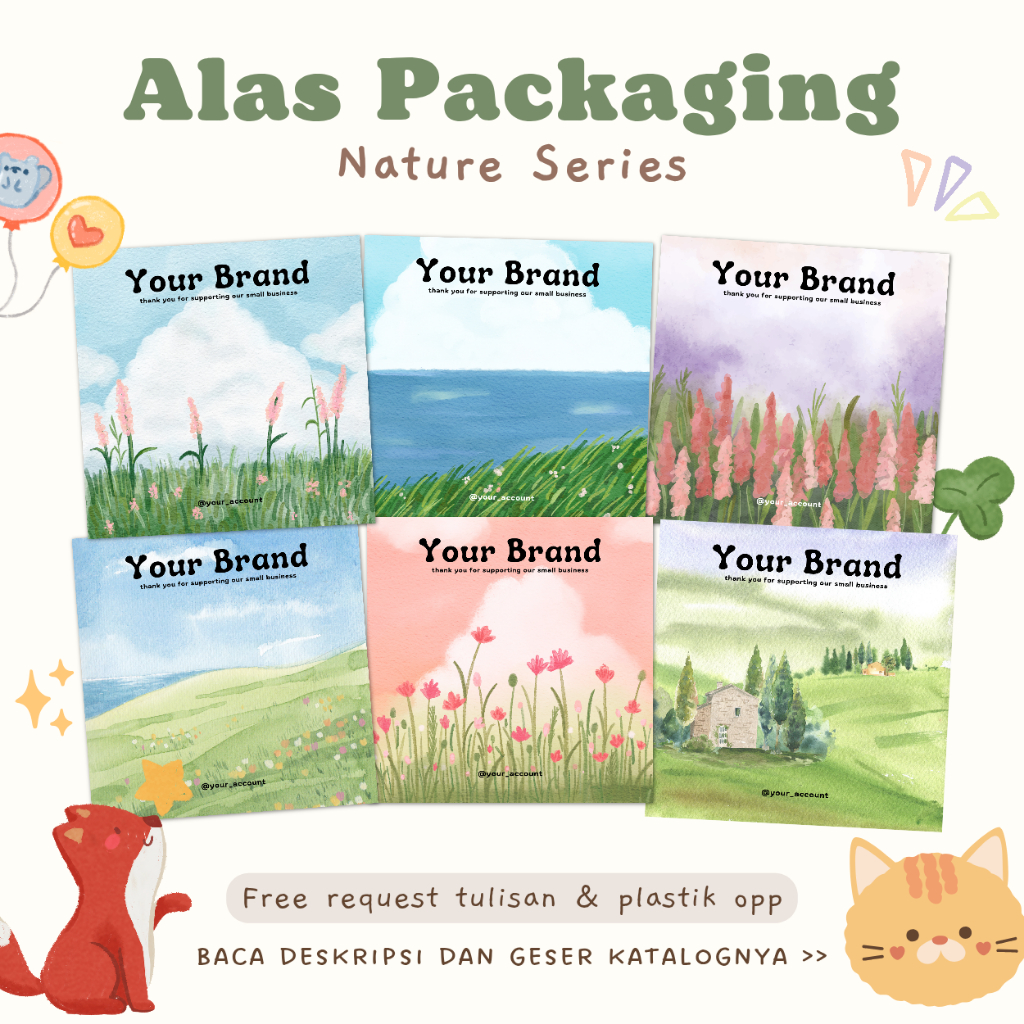 

[NATURE] Alas Packing Gelang Cincin Gift Aesthetic - Kertas Packaging Free Plastik Opp