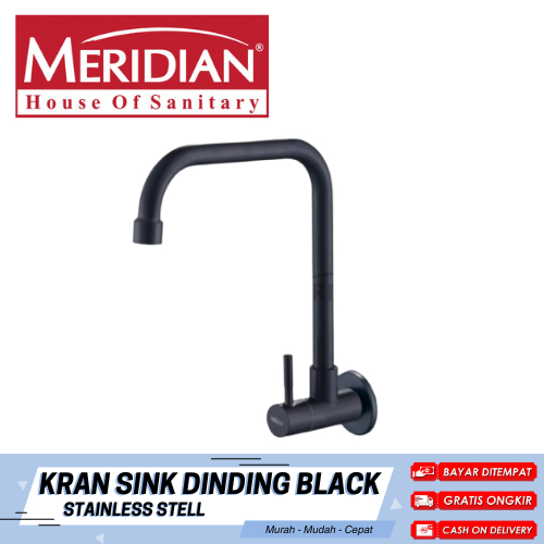 Keran Air Wastapel Kran Sink Dinding Black Stainless Stell Kran Air MERIDIAN