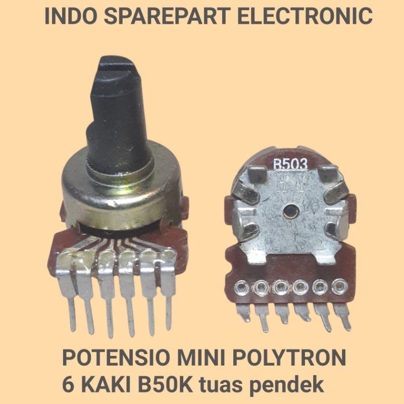 potensio polytron 6 pin B50K AS pendek