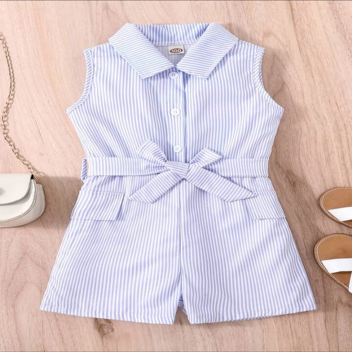 RB Baju Anak Perempuan Jumpsuit Motif Garis AST