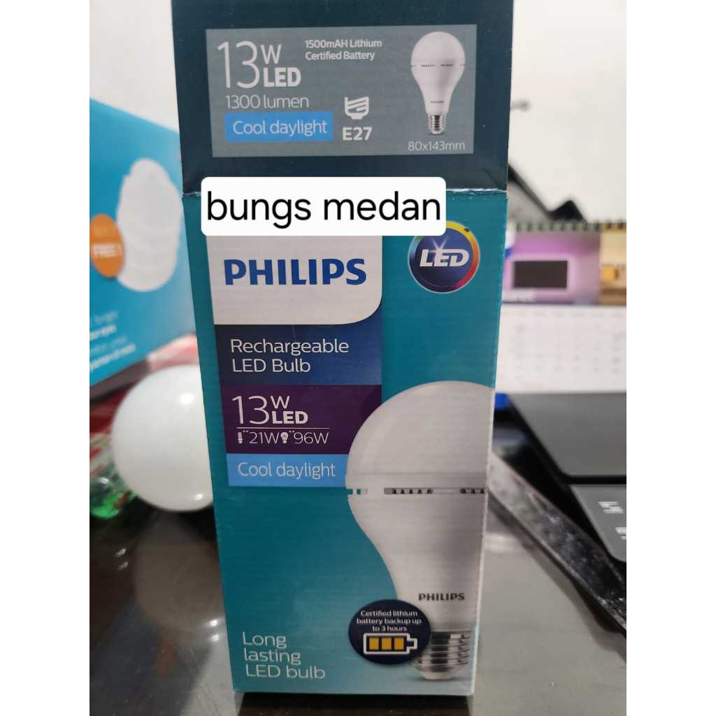 LAMPU LED EMERGENCY ACDC Philips 13w 13 Watt BULB AC DC 13WATT PUTIH