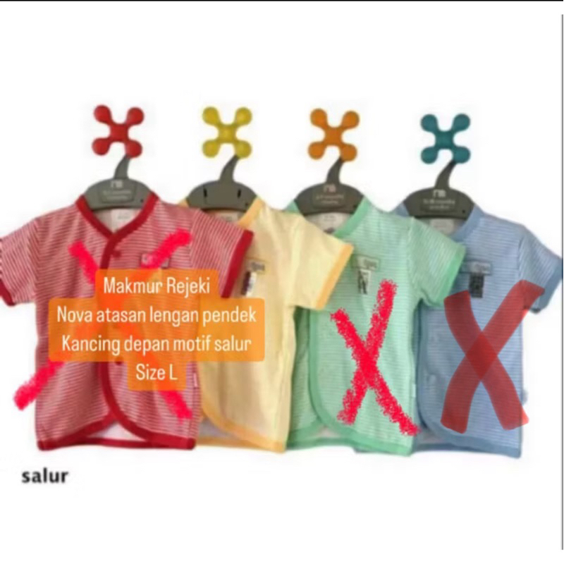 NOVA BAJU BAYI ATASAN LENGAN PENDEK KANCING DEPAN MOTIF SALUR SIZE L