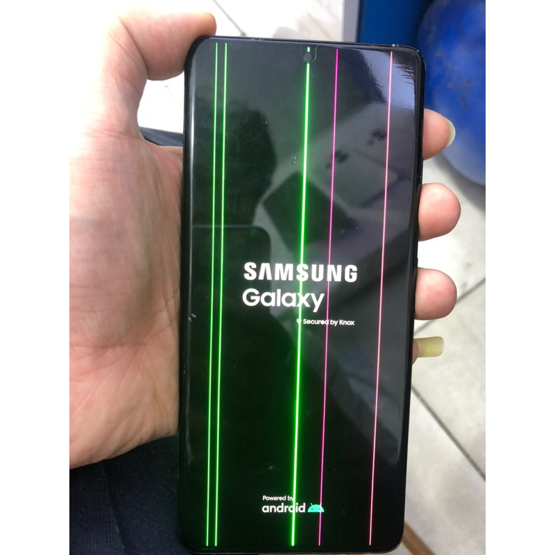 LCD SAMSUNG S21 ULTRA ORI COPOTAN, minus garis hijau