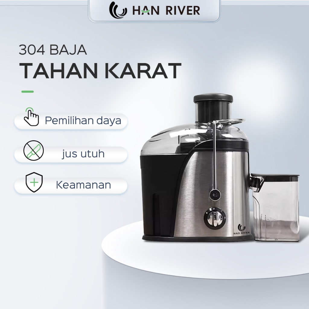 HAN RIVER Slow Juicer Multifungsi HRPBJ01-01 300ML Blender Sari Buah Tanpa Ampas