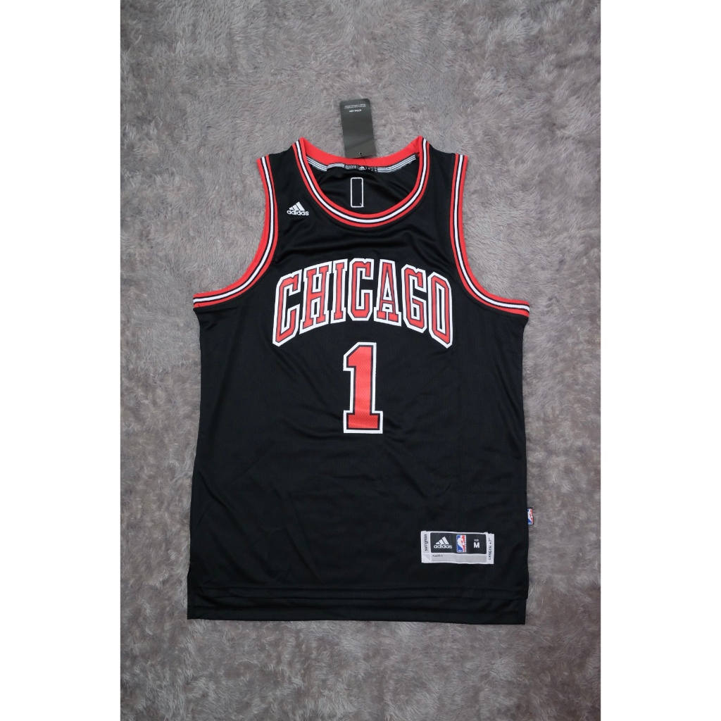 SALE Jersey Basket Swingman - Bulls #1 Rose Hitam BNWT